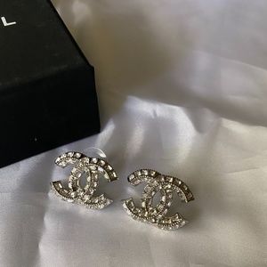Silver Earrings Authentic CHANEL Jewelry
